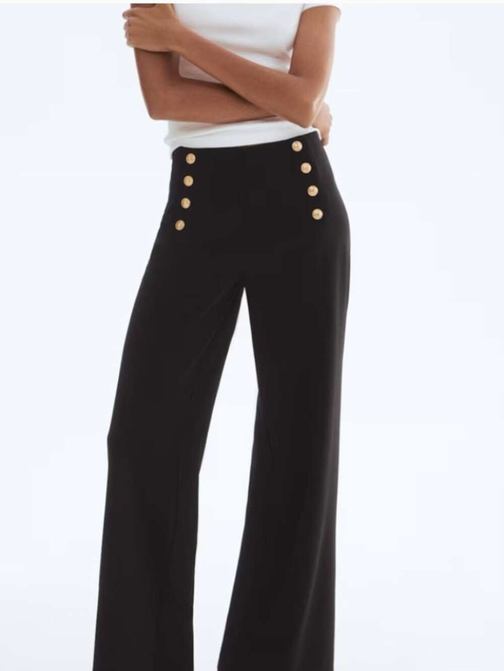 H&M Sailor Style Black Trouser Pants - S